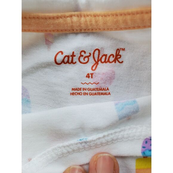 Lot of 2 Cat & Jack Ice Cream Tank Top and Striped Cuff Shorts 4T GUC and EUC - Picture 5 of 7